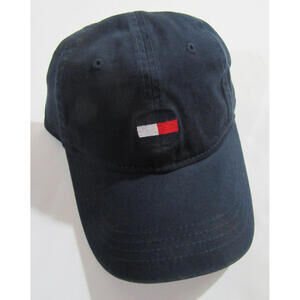 Tommy Hilfiger Mens Baseball Cap Dad Hat Flag Logo Navy Blue Adjustable